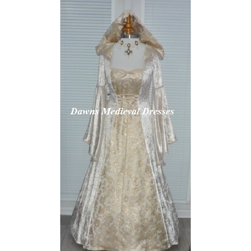 Pagan Handfasting Medieval Hooded Wedding Dress RM 18 20